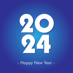 Happy new year wish, 2024, blue background