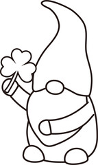 Cute St. Patrick's Day Gnome outline 