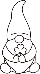 Cute St. Patrick's Day Gnome outline 
