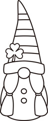 Cute St. Patrick's Day Gnome outline 