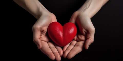 Fototapeta premium Gifting flowers and heart Valentine's Day