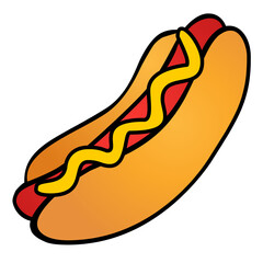 hot dog with mustard