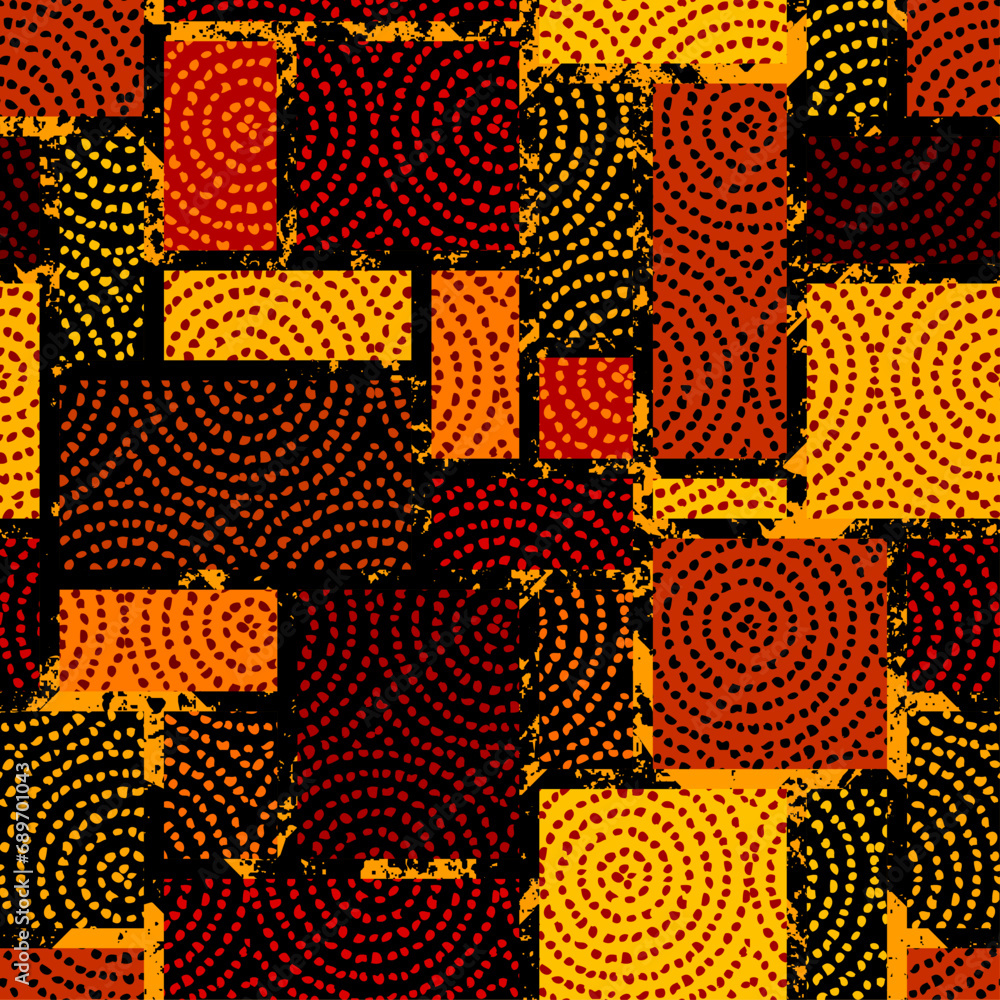 Poster grunge geometric vector seamless pattern made in ethnic style. african traditional design. creative 