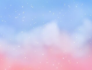 Sky Clouds Watercolor Background Dream Hope Wish Imaginative Stars Heaven Blue Pink Orange Pastel Colorful Digital Art Painting Illustration wallpaper baby kids nursery day daily