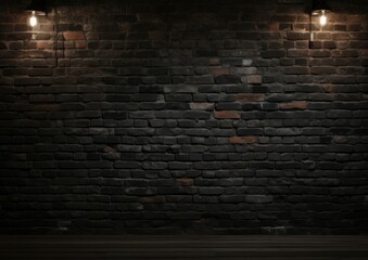 Front view black dark brick wall background texture