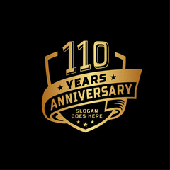 110 years anniversary celebration design template. 110th anniversary logo. Vector and illustration.