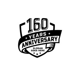 160 years anniversary celebration design template. 160th anniversary logo. Vector and illustration.