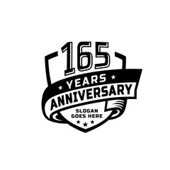165 years anniversary celebration design template. 165th anniversary logo. Vector and illustration.