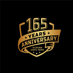 165 years anniversary celebration design template. 165th anniversary logo. Vector and illustration.