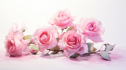 A group of pink roses sitting on top of a table