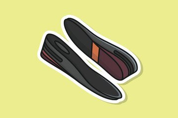 Comfortable High Shoes Arch Support Insoles Sticker vector illustration. Fashion object icon concept. Two-layered shoe arch support insole sticker design icon with shadow.