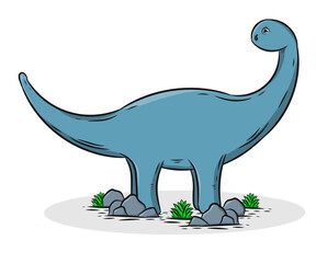 Dinosaur cartoon illustration isolated drawing 