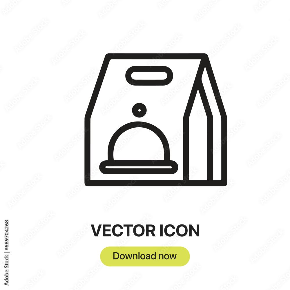 Poster take away icon vector. linear-style sign for mobile concept and web design. take away symbol illustr