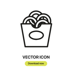 Onion Rings icon vector. Linear-style sign for mobile concept and web design. Onion Rings symbol illustration. Pixel vector graphics - Vector.	
