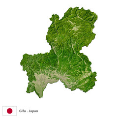 Gifu, Prefecture of Japan Topographic Map (EPS)