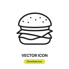 Cheese Burger icon vector. Linear-style sign for mobile concept and web design. Cheese Burger symbol illustration. Pixel vector graphics - Vector.	
