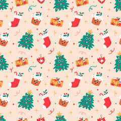 Merry Christmas seamless pattern