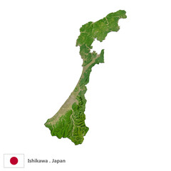 Ishikawa, Prefecture of Japan Topographic Map (EPS)