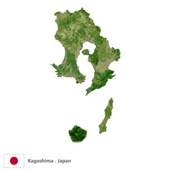 Kagoshima, Prefecture of Japan Topographic Map (EPS)