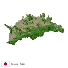 Kagawa, Prefecture of Japan Topographic Map (EPS)