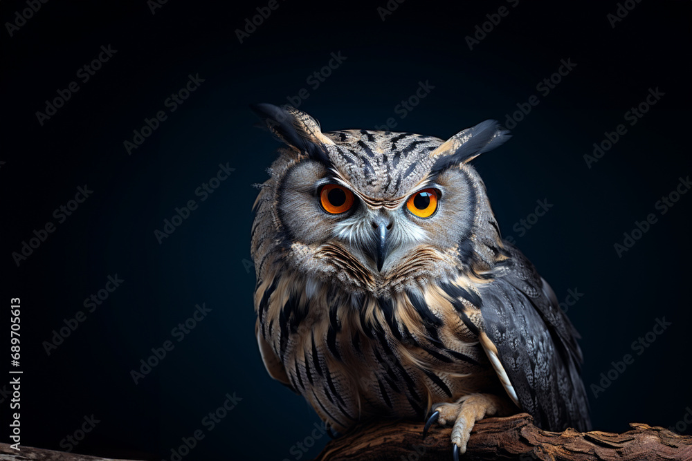 Poster simplified and minimalistic depiction of an owl perched, focusing on the bird's form and elegance th