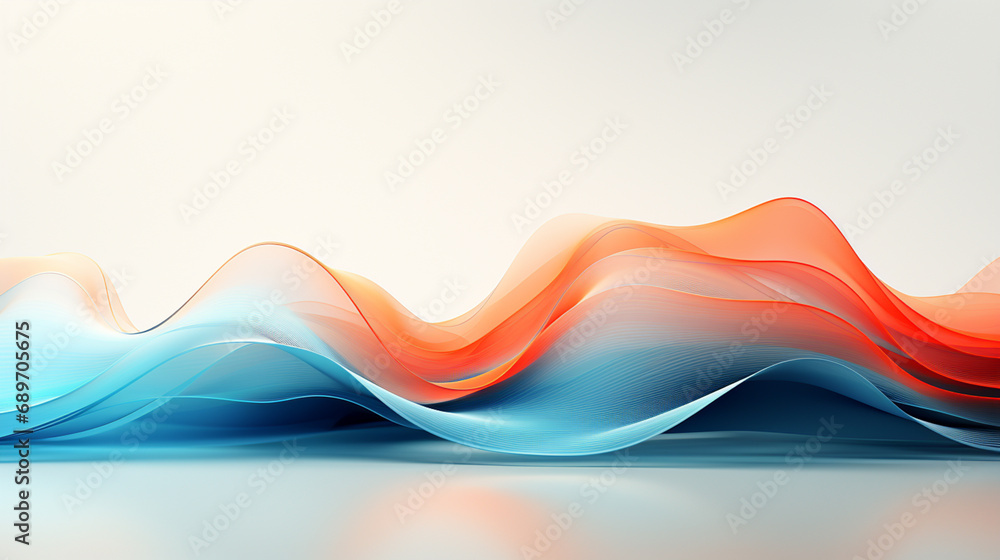 Wall mural Minimalist visualization of a sound waveform, featuring crisp lines and a subdued color scheme for a sophisticated look. - Wall murals