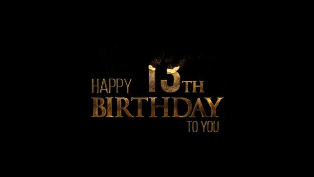 Birthday, congratulations on the 13th happy birthday, alpha channel
