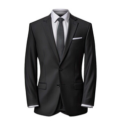 Black suit, isolated on transparent background