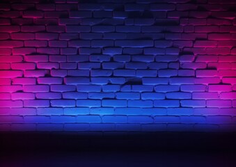 Lighting Effect purple and blue brick wall background for showing products 