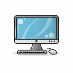 flat style laptop vector illustration