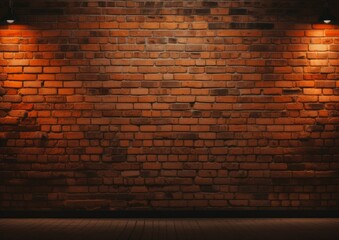 Front view Old red orange brick wall texture background