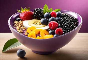 Açaí bowl with berries.