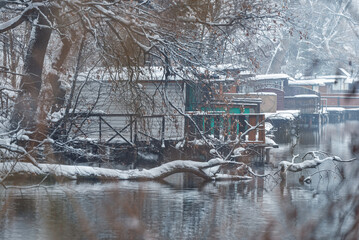 Zimowy krajobraz, okolice Wisły Czechowice Dziedzice, staw Kopalniak Polska  © Elżbieta Kaps