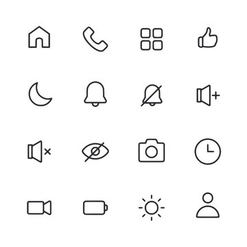 set of icons basic UI