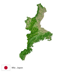 Mie, Prefecture of Japan Topographic Map (EPS)