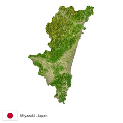 Miyazaki, Prefecture of Japan Topographic Map (EPS)