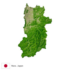 Nara, Prefecture of Japan Topographic Map (EPS)