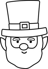 St Patrick's day Leprechaun head outline .Irish Elf head outline .
