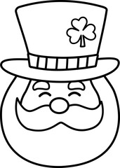 St Patrick's day Leprechaun head outline .Irish Elf head outline .