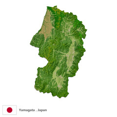 Yamagata, Prefecture of Japan Topographic Map (EPS)