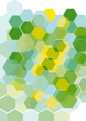 Geometrisches Muster, abstrakt grün gelb blau I