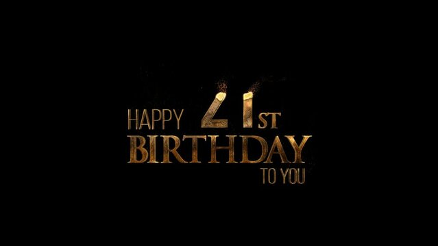 Birthday, congratulations on the 21st happy birthday, alpha channel
