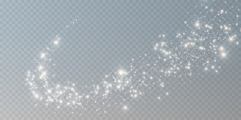 The dust sparks and golden stars shine with special light. Vector sparkles on a transparent background. Christmas light effect. Sparkling magical dust particles.	