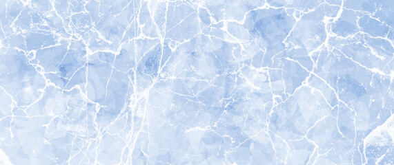 Blue winter texture art vector background for cover design, poster, cover, banner, flyer, cards. Ice. Cold. Frozen water. Hand-drawn brush strokes. Christmas abstract illustration for background.	