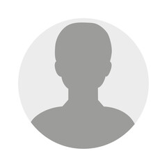 Vector flat illustration in grayscale. Avatar, user profile, person icon, profile picture. Business profile of a man. Suitable for social media profiles, icons, screensavers and as a template.