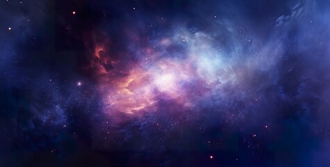 colorful outer space with shiny stars and nebulas, colourful cosmos with galaxies and constellations background