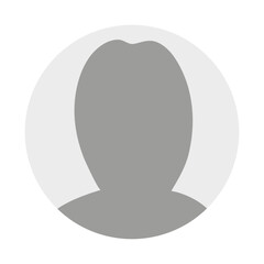 Vector flat illustration in grayscale. Avatar, user profile, person icon, profile picture. Business profile of a woman. Suitable for social media profiles, icons, screensavers and as a template.