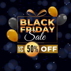 Black Friday sale banner. Social media vector illustration template for website and mobile website development, email and newsletter design, and marketing material.