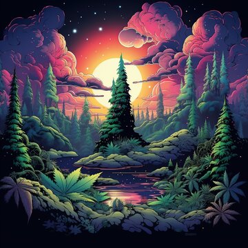 Stoner Background, Illustration, Generative AI
