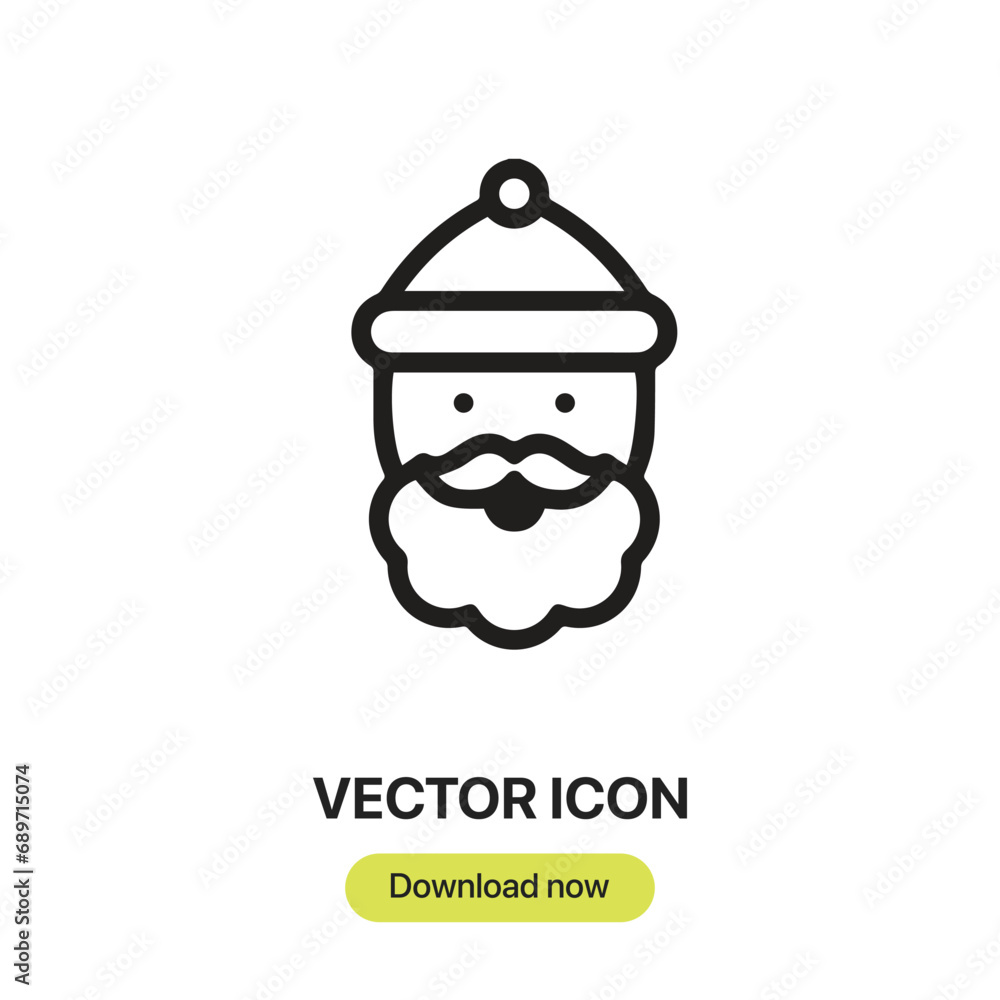Fototapete santa claus icon vector. linear-style sign for mobile concept and web design. santa claus symbol ill
